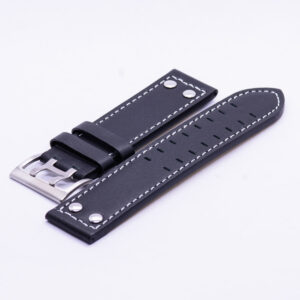 Black leather strap 22mm Flieger